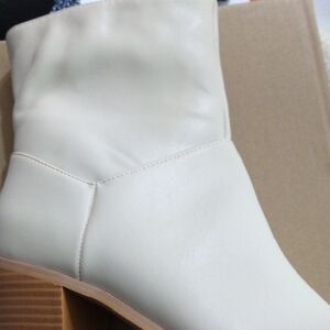 Elegant Cream Ankle Boots